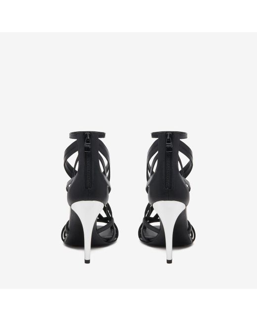 Alexander McQueen Black Armadillo Strappy Sandal