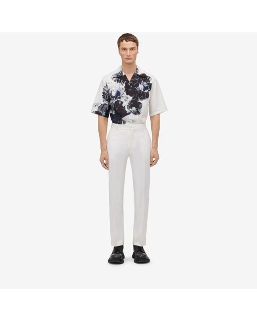 Alexander McQueen Black Silk Hawaiian Shirt for men