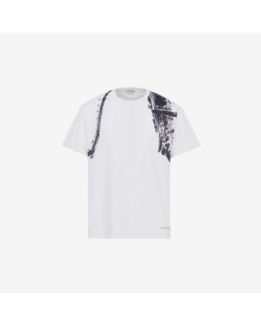 T-shirt à harnais fold Alexander McQueen pour homme en coloris White