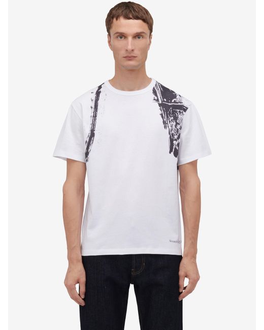 T-shirt fold harness di Alexander McQueen in White da Uomo