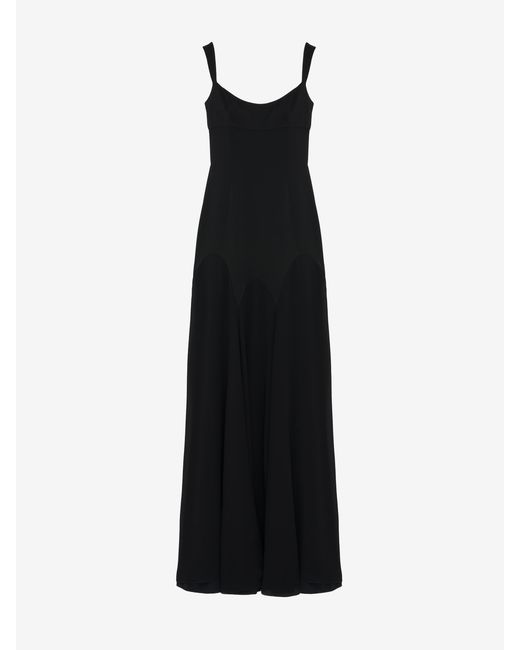 McQueen Black Satin Maxi Dress