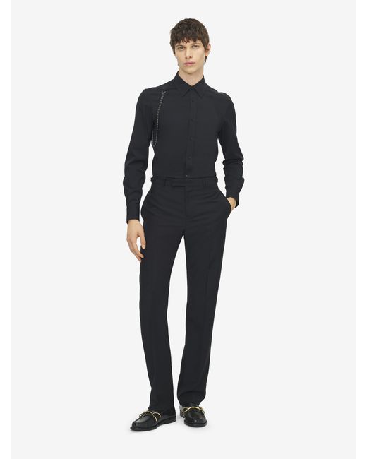 McQueen Blue Chain Harness Shirt for men