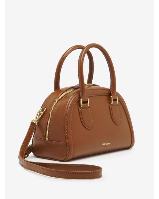 Alexander McQueen Brown Small Birdee Boston Bag