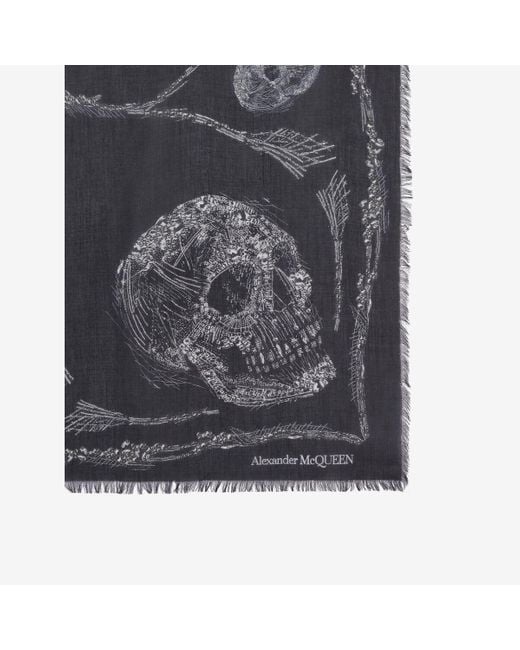 Alexander McQueen Schal mit crystal skull-motiv in Black für Herren