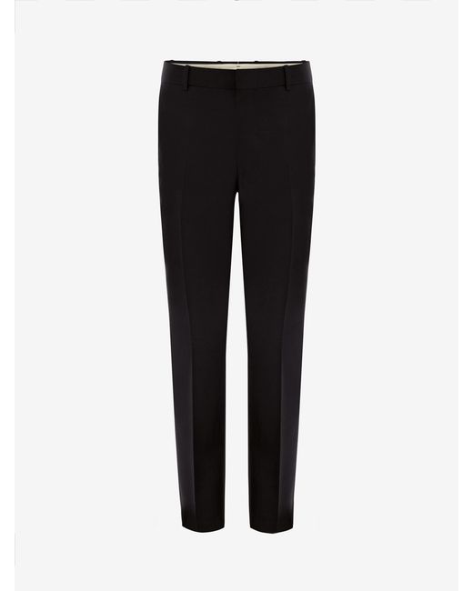 McQueen Black Classic Selvedge Mohair Pants for men