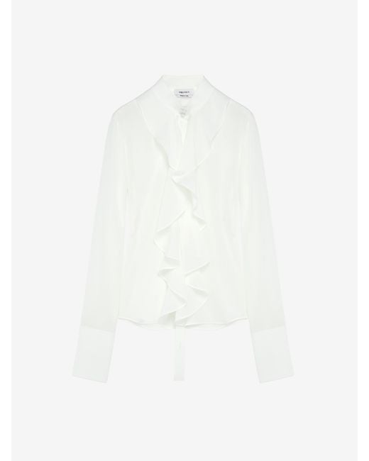 McQueen White Ruffled Shirt