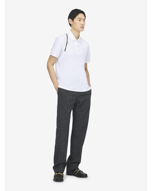 McQueen White Harness Polo Shirt for men
