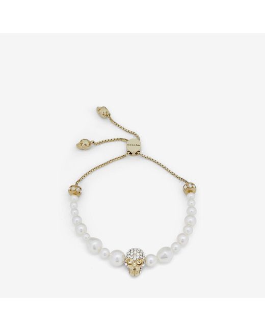 Alexander McQueen Metallic Skull And Friendship Bracelet