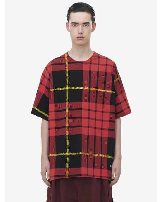 Alexander McQueen Red Macqueen Tartan T-Shirt for men