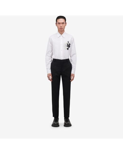 Camicia casual dutch flower di Alexander McQueen in White da Uomo