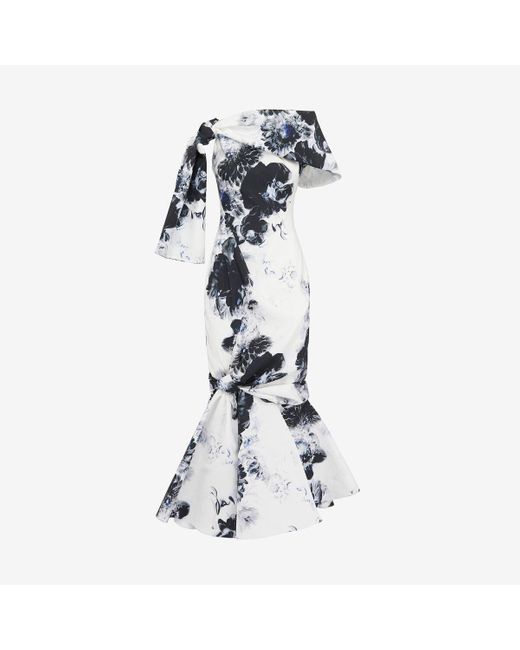 Alexander McQueen White Floral Print Dress