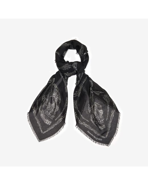 Alexander McQueen Schal mit crystal skull-motiv in Black für Herren