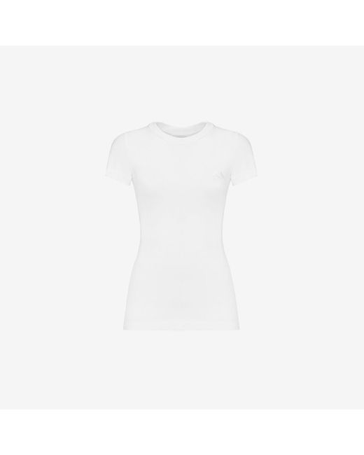 Alexander McQueen White Seal Logo Fitted T-shirt