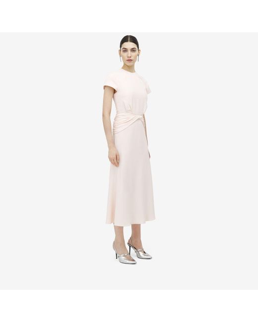Alexander McQueen ノット ウエスト ミディドレス Pink