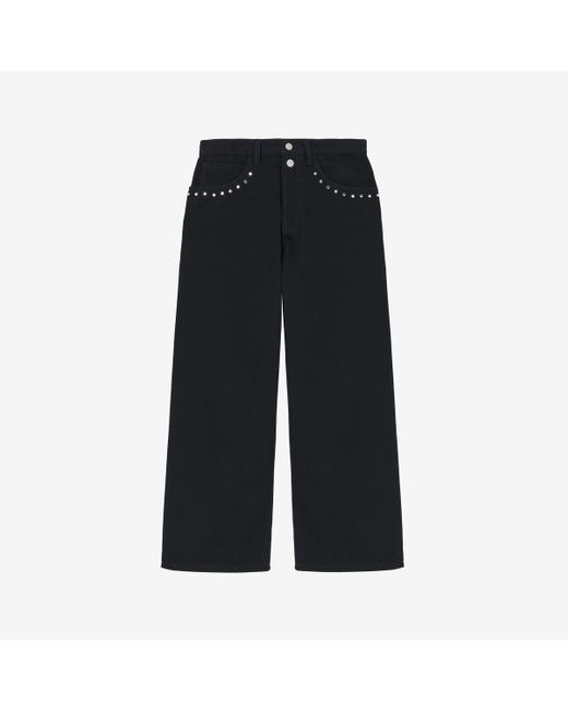 メンズ Alexander McQueen クロップド デニム ジーンズ Black