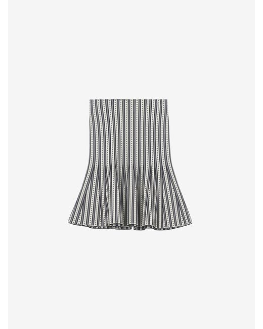 McQueen Multicolor Striped Knit Mini Skirt
