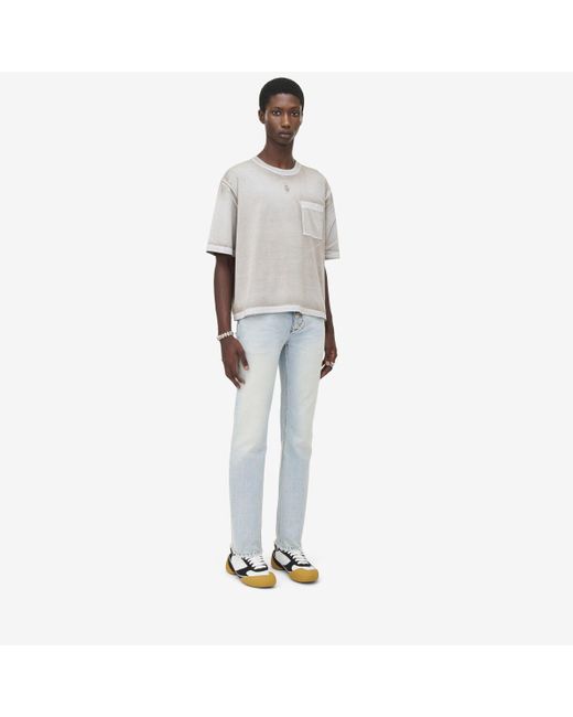 メンズ Alexander McQueen オーバーダイド クロップドtシャツ Gray