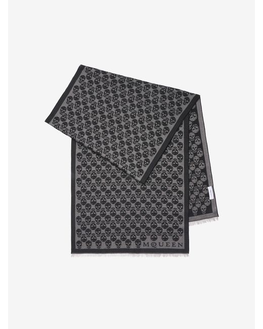 Sciarpa Skull di McQueen in Black da Uomo
