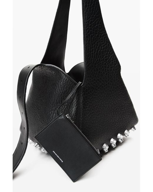 Alexander Wang Black Rex Medium Hobo Bag In Lambskin Leather