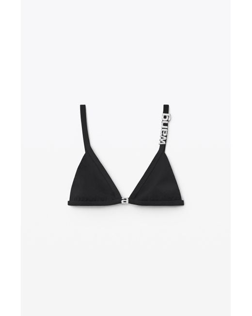 Alexander Wang Crystal Logo Bikini Top in Black | Lyst