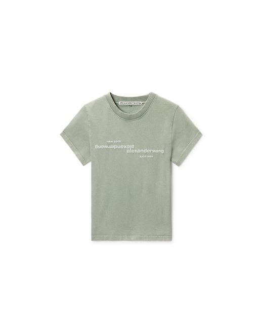 Alexander Wang Green Mirrored Logo Tee