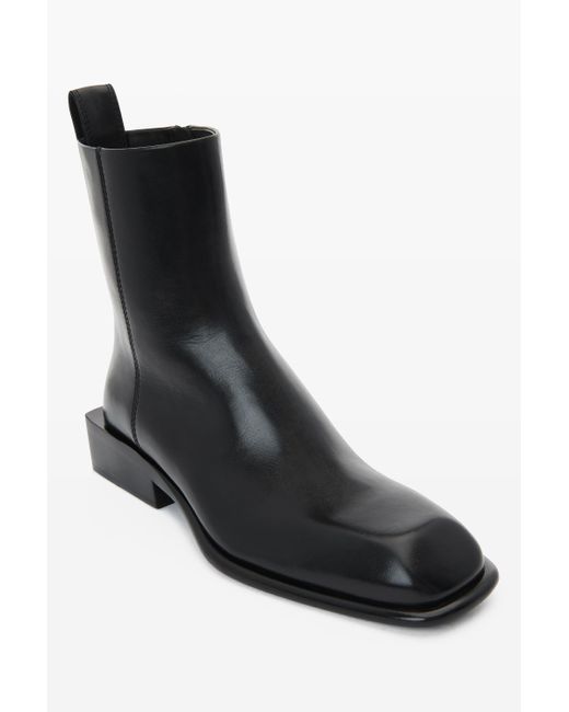 Alexander Wang Black Throttle Leather Ankle Boot