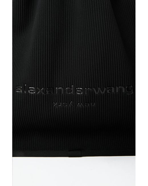 Alexander Wang Black Ryan Large Bag In Ribbed Knit