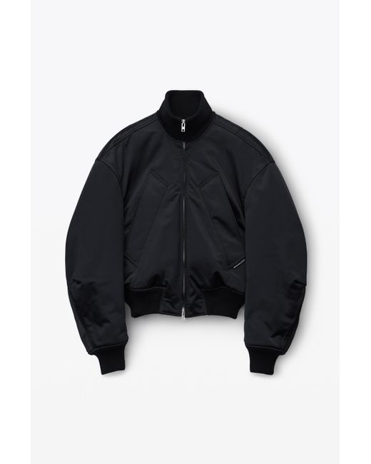 Alexander Wang Bomber Jacket In Sateen in Black for Men