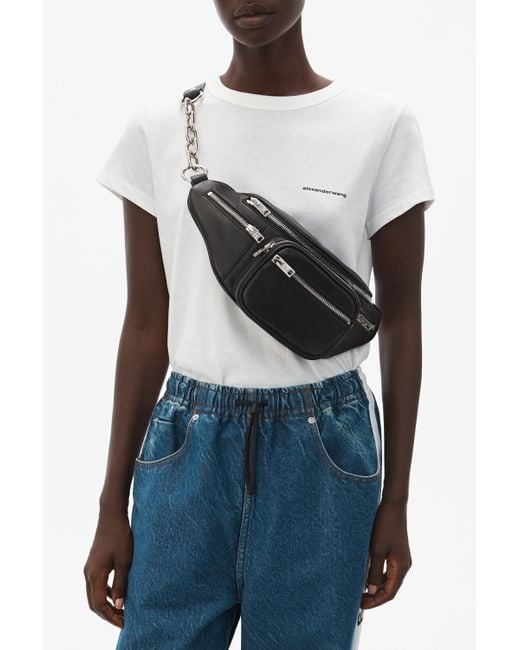Alexander Wang White Attica Fanny Pack In Nappa Leather