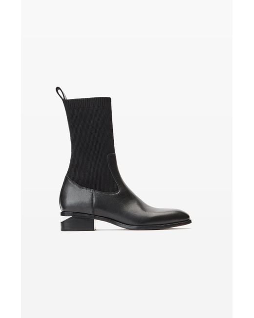 Alexander Wang Black Kane Sock Boot In Leather