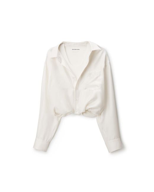 Alexander Wang White Silk Layered Cami Shirt Top