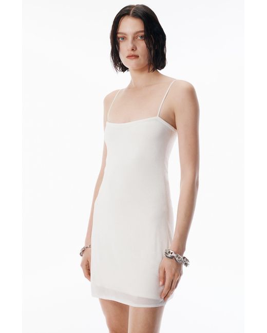Alexander Wang White Crystal Hotfix Cami Dress