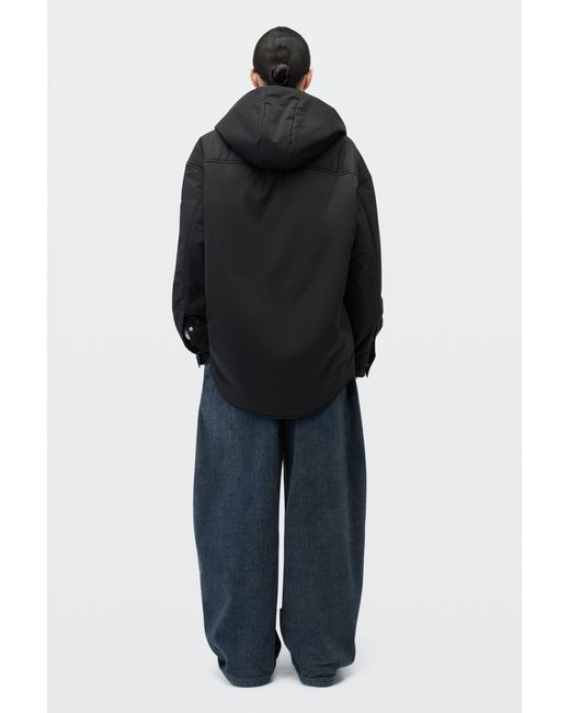 Alexander Wang Black Hooded Lightweight Puffer Shirt