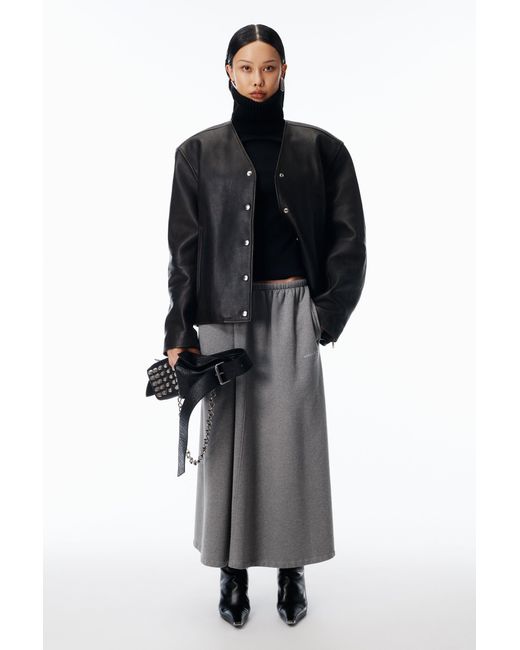 Alexander Wang Gray Low-Rise Midi Circle Skirt