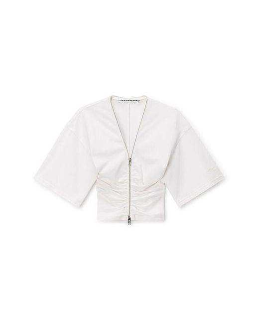 Alexander Wang White Zipper Tee