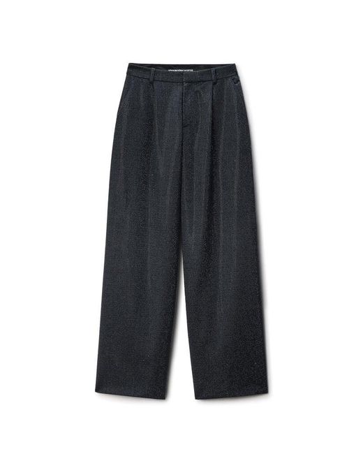 Alexander Wang Blue Crystal Hotfix Wool Mohair Tailored Pant