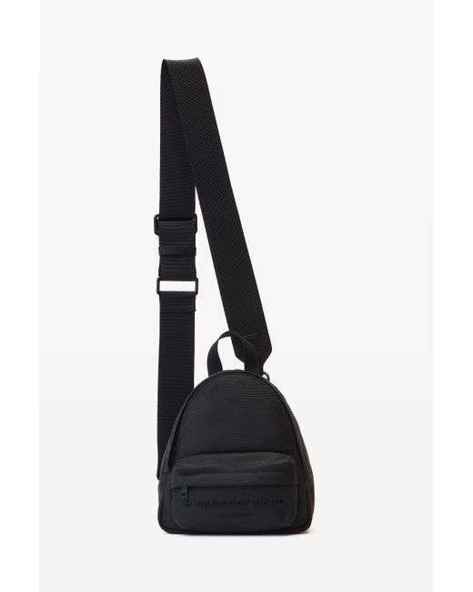Alexander Wang Black Punch Mini Sling Backpack In Canvas