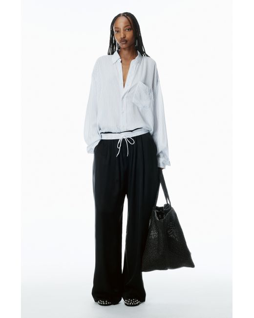 Alexander Wang White Pre-styled Trouser With Turn-down Waistband