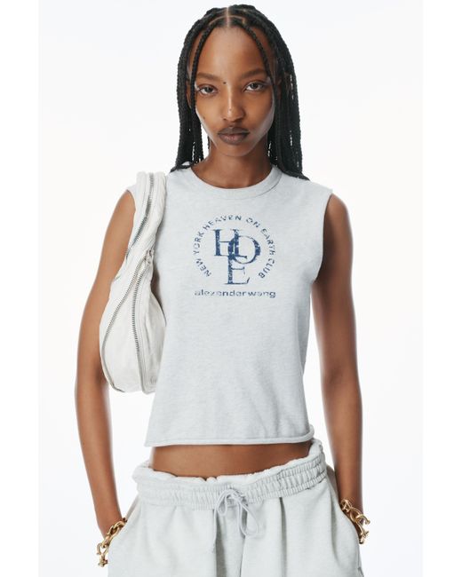【ALEXANDER WANG】DISTRESSED MUSCLE TEE S ALEXANDER WANG】DISTRESSED MUSCLE TEE S Logo Muscle Tank in