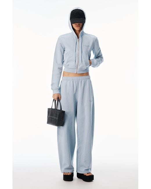 Alexander Wang Gray Crystal Mid Rise Relaxed Sweatpant