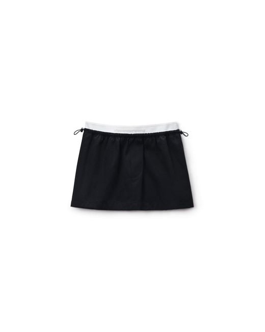 Alexander Wang Black Mid-Rise Mini Logo Elastic Skirt
