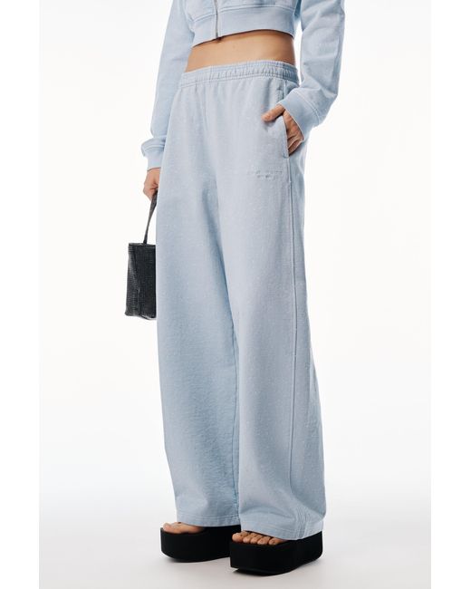 Alexander Wang Gray Crystal Mid Rise Relaxed Sweatpant