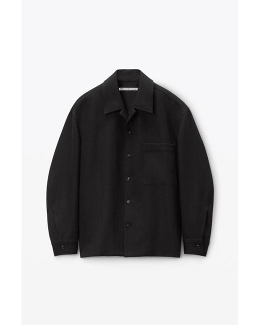 Alexander Wang Oversized Tailored Shirt Jacket In Wool in Alexander Wang Oversized Tailored Shirt Jacket In Wool in
