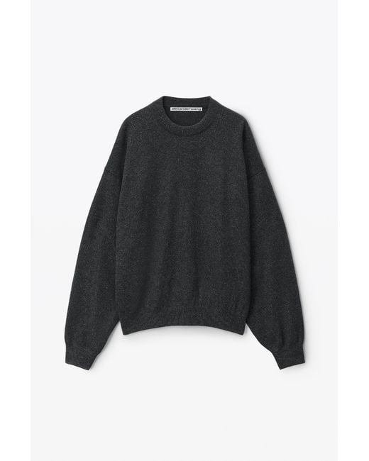 Alexander Wang Black Crystal Hotfix Crewneck Pullover
