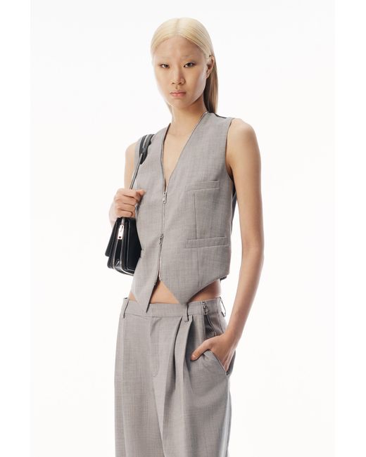 Alexander Wang Gray Tailored Vest With Wraparound Zipper