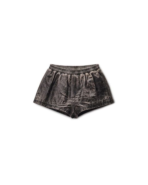 Alexander Wang Black Distressed Leather Short