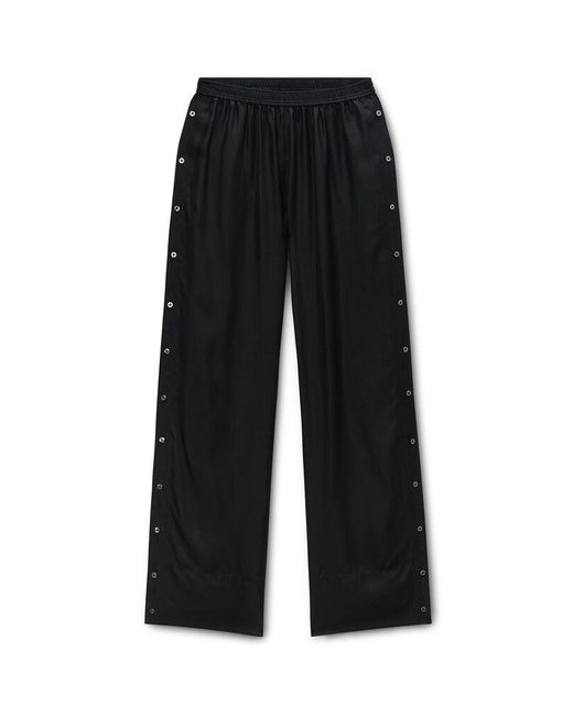 Alexander Wang Black Heavy Silk Side Placket Pant