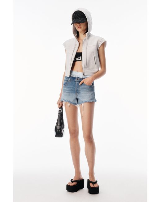 Alexander Wang Blue Boxer Drop Waistband Short