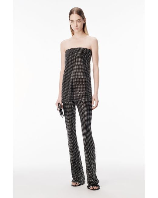 Alexander Wang Black Crystal Hotfix Strapless Corset Jumpsuit