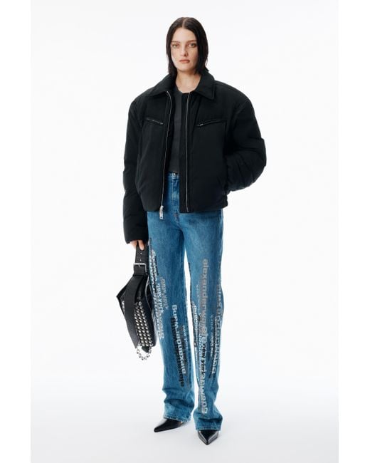 Alexander Wang Deep Blue Ez Jean With Vertical Logo